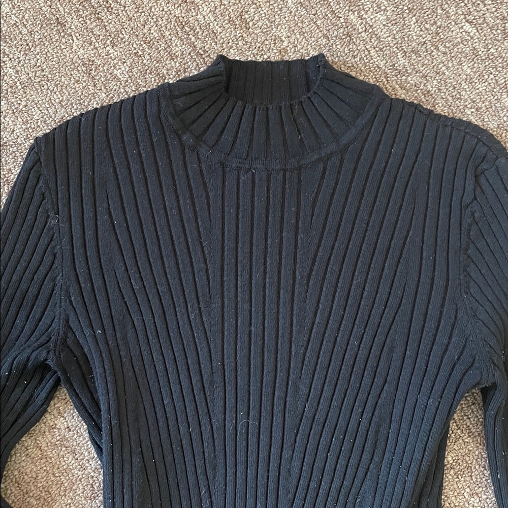 H&M Black Textured Knit Top XS - Picture 5 of 6